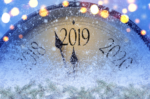 フランスの新年2019が書かれた時計です。