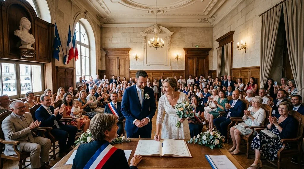 フランスの市役所での結婚式