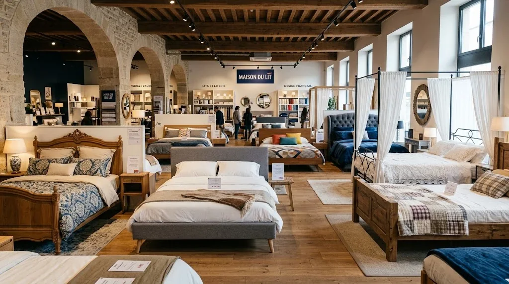 フランスの家具店でのベッド選び