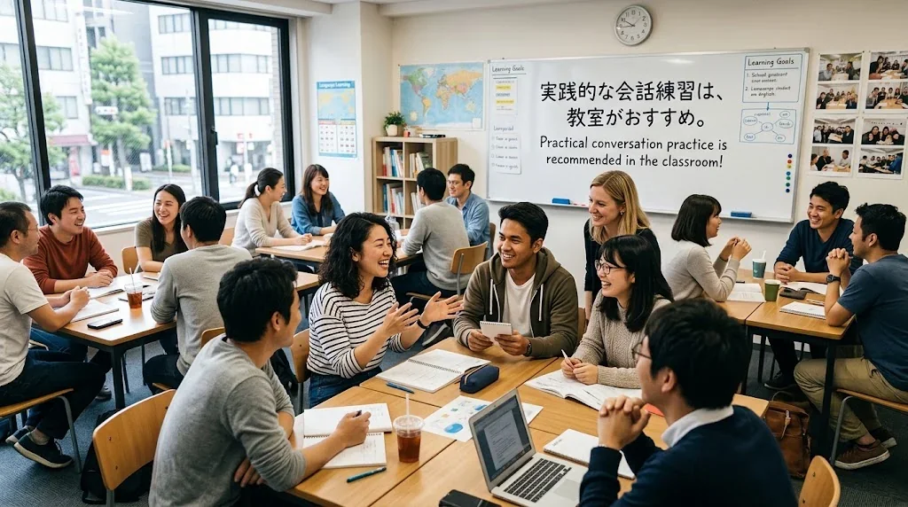 フランス語教室での会話練習