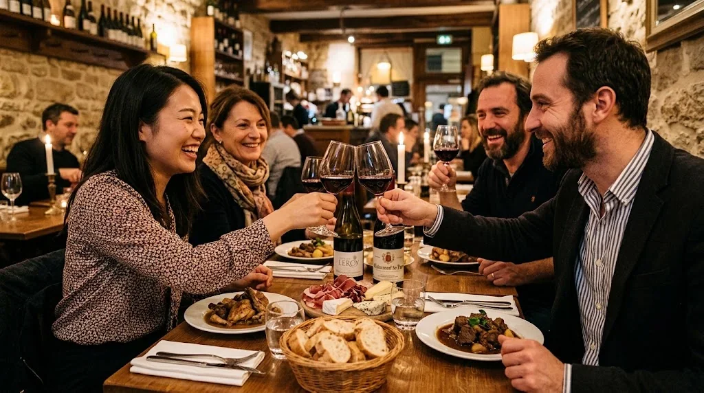フランス人との食事会完全ガイド:レストラン予約から会話フレーズまでの解説イメージ
