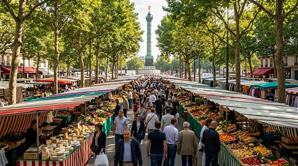 天候に左右されない常設市場(Marché couvert)
