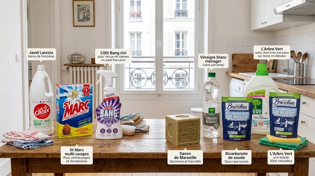 フランスのスーパーの掃除用品売り場