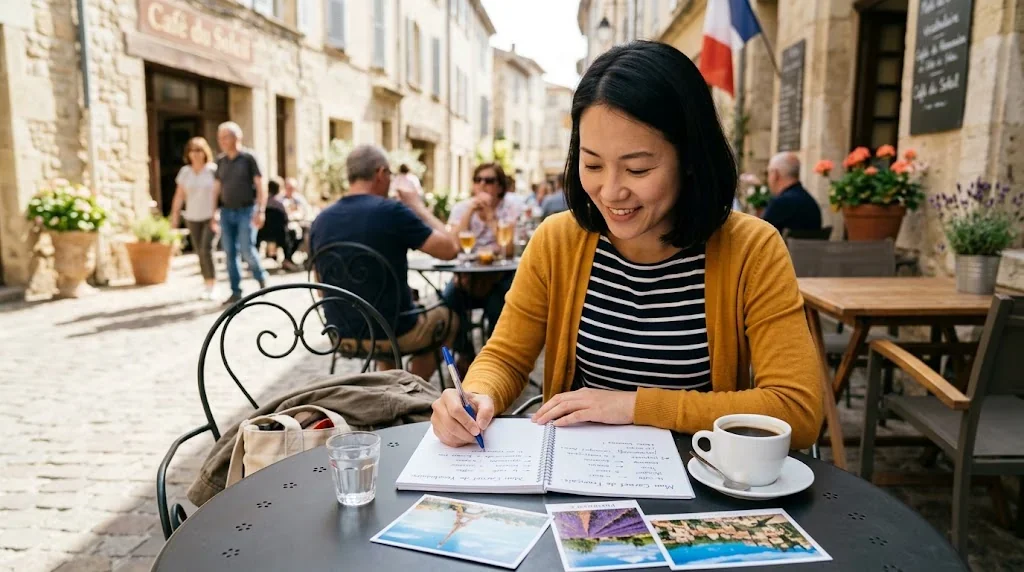 フランス語で学ぶ!荷物、手紙、郵便の単語と実践的な会話例の解説イメージ