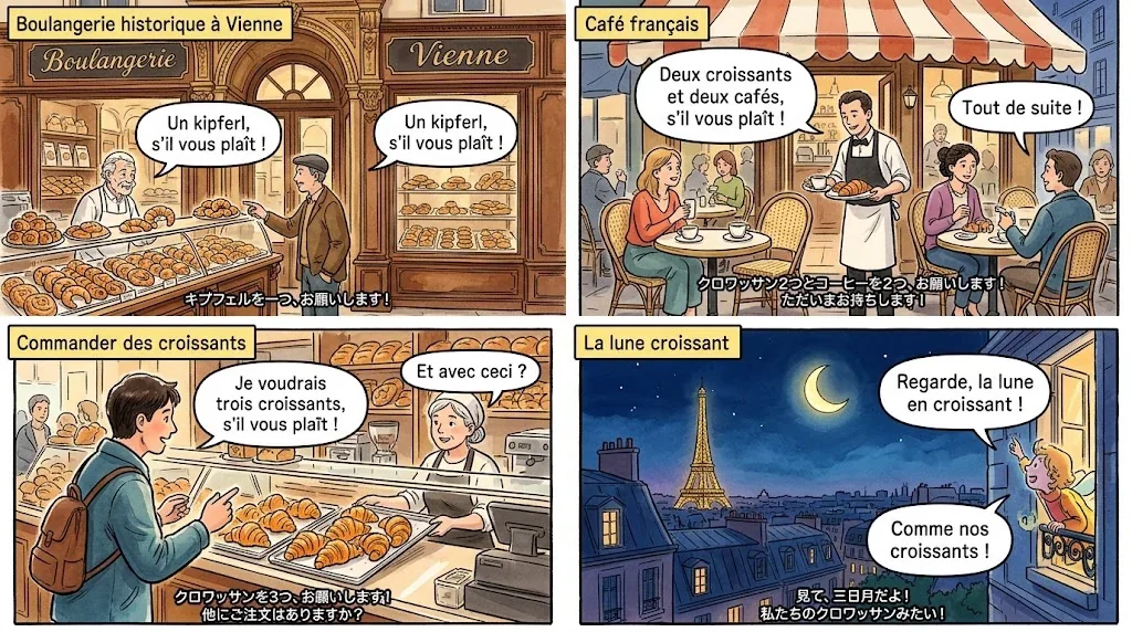 ウィーンやフランスのシーンを描いたコラージュ画像