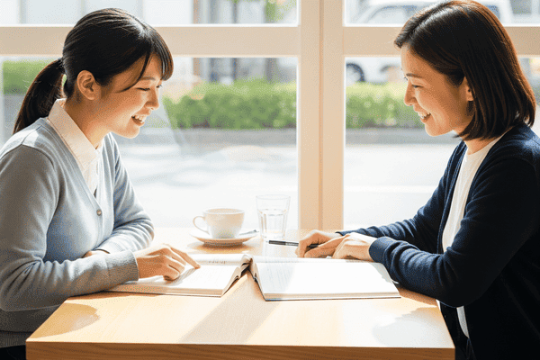 カフェでの対面レッスン